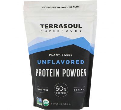 Terrasoul Superfoods, Plant-Based, Unflavored, Protein Powder, 12 oz (340 g)