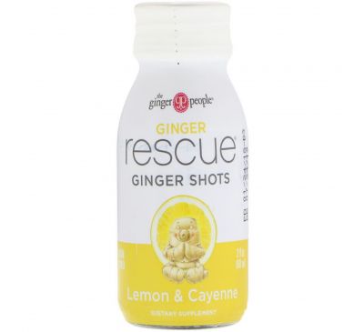 The Ginger People, Ginger Rescue Shots, Lemon & Cayenne, 2 fl oz (60 ml)