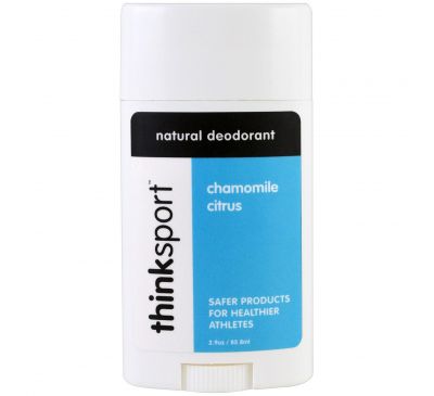 Think, Thinksport, натуральный дезодорант, ромашка и цитрус, 2,9 унц. (85,8 мл)