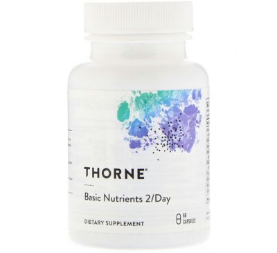 Thorne Research, Базовые питательные вещества для приема 2 раза в день, 60 капсул