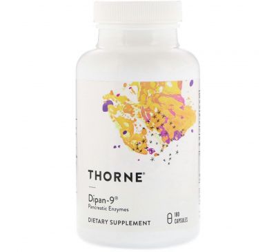 Thorne Research, Dipan-9, панкреатический фермент, 180 капсул