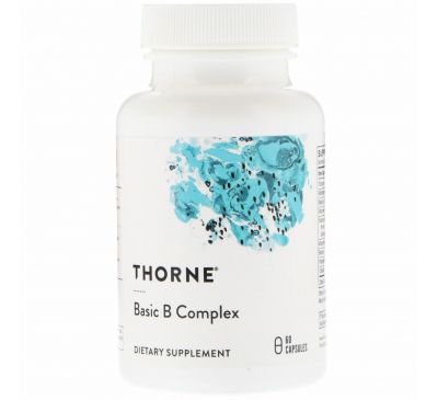 Thorne Research, Комплекс основных витаминов группы B, 60 капсул