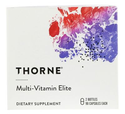 Thorne Research, Multi-Vitamin Elite, 2 флакона по 90 капсул