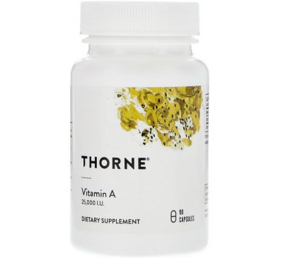 Thorne Research, Витамин A, 25 000 МЕ, 90 капсул