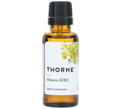 Thorne Research, Витамин D/K2, 30 мл