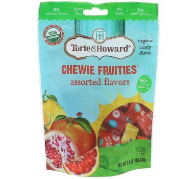 Torie & Howard, Органические, жевательные фруктовые конфеты, вкус в ассортименте, 4 унц. (113,4 г)