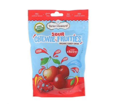 Torie & Howard, Органический продукт, Кислые жевательные фруктовые конфеты, Кислая вишня, 4 унц. (113,40 г)