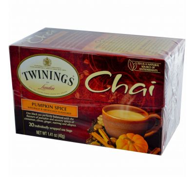 Twinings, Чай со специями, Пикантная тыква, 20 чайных пакетиков, 1,41 унции (40 г)