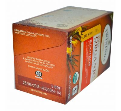 Twinings, Натуральный травяной чай, ройбос, 20 пакетиков, 1.27 унций (36 г)