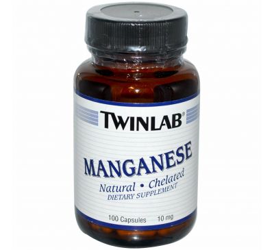 Twinlab, Марганец, 10 мг, 100 капсул