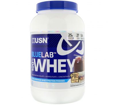 USN, BlueLab, 100% Whey, Peanut Butter & Jelly, 2 lbs (907.2 g)