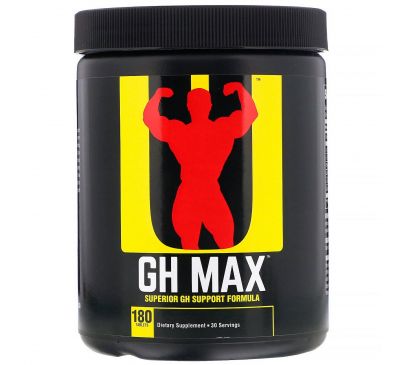 Universal Nutrition, GH Max, добавка для поддержания гормонов роста, 180 таблеток