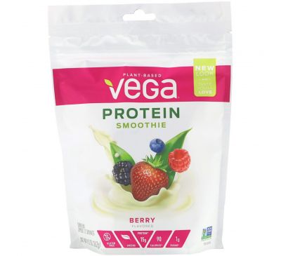 Vega, Белковый смузи, наглая ягода, 9,2 унции (262 г)