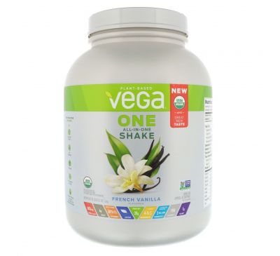 Vega, One, All-In-One Shake, французская ваниль 3 ф. (1,6 кг)