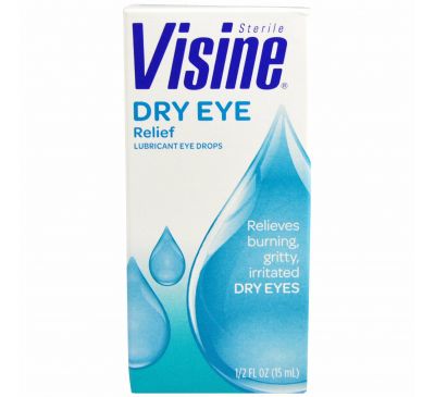 Visine, Средство от сухости глаз, смазывающие глазные капли, стерильные, 0,5 жидк. унц. (15 мл)
