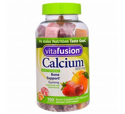 VitaFusion, Кальций, 500 мг, 100 жевательных пастилок