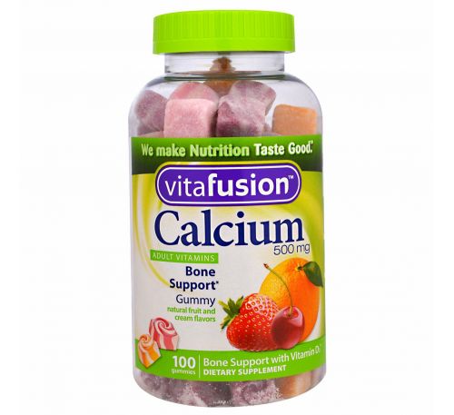 VitaFusion, Кальций, 500 мг, 100 жевательных пастилок