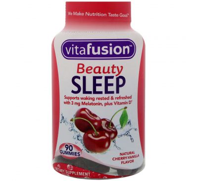 VitaFusion, Сон красоты, Натуральный вкус вишни и ванили, 90 жевательных таблеток
