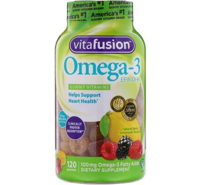 VitaFusion, Витаминный комплекс для взрослых с омега-3-полиненасыщенными жирными кислотами, ЭПК/ДГК (EPA/DHA), 120 жевательных пастилок