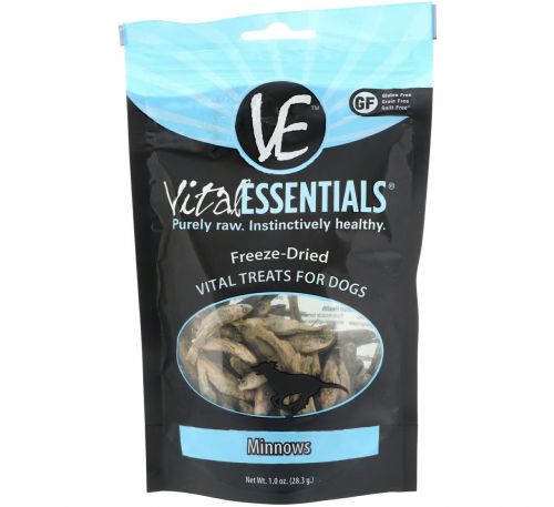 Vital Essentials, Freeze-Dried Treats For Dogs, Minnows, 1.0 oz (28.3 g)