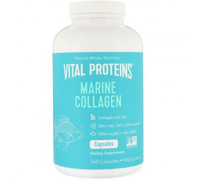 Vital Proteins, Морской коллаген из промысловой рыбы, 450 мг, 360 капсул