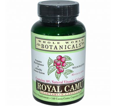 Whole World Botanicals, Королевское каму-каму, 350 мг, 140 капсул на растительной основе
