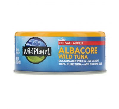 Wild Planet, Дикий длинноперый тунец, без добавления соли, 5 унций (142 г)