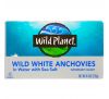 Wild Planet, Выловленные в диких условиях белые анчоусы в воде с морской солью, 4,4 унц. (125 г)