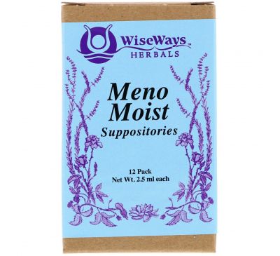 WiseWays Herbals, LLC, Свечи Meno Moist, 12 штук, 4,5 унции (2,5 мл) каждая