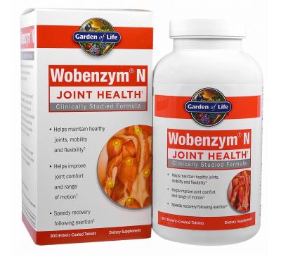 Wobenzym N, Здоровье суставов, 800 таблеток, покрытых кишечнорастворимой оболочкой