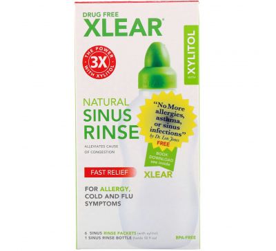 Xlear, Натуральный ополаскиватель для синусов с ксилитолом, 1 набор