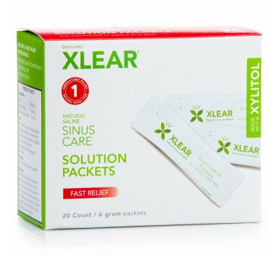 Xlear, Пакетикм Sinus Care Solution, быстрое облегчение, 20 штук, 6 г каждый