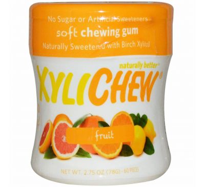 Xylichew, Жевательная резинка Xylichew, с натуральным березовым ксилитом, фруктовый вкус, 60 шт