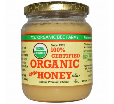 Y.S. Eco Bee Farms, 100% Certified Organic Raw Honey, 1.0 lbs (454 g)