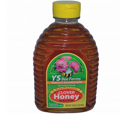 Y.S. Eco Bee Farms, Чистый клеверный мед премиального качества, 907 г