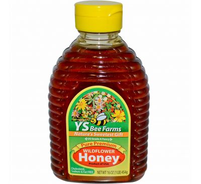 Y.S. Eco Bee Farms, Чистый мед из разнотравья премиального качества, 454 г