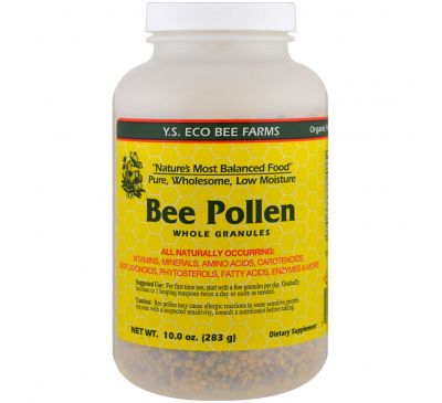 Y.S. Eco Bee Farms, Пчелиная пыльца Цельные гранулы, 10,0 унции (283 г)