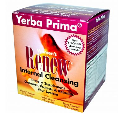 Yerba Prima, Набор для внутреннего очищения для женщин Women's Renew, программа, состоящая из 3 частей