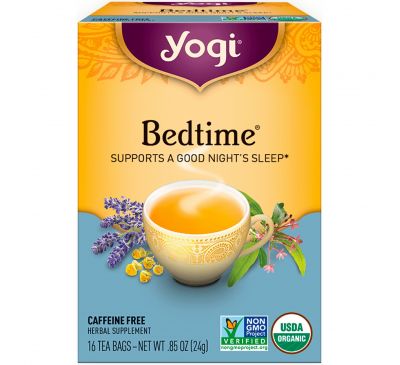 Yogi Tea, Bedtime, без кофеина, 16 чайных пакетиков, 24 г