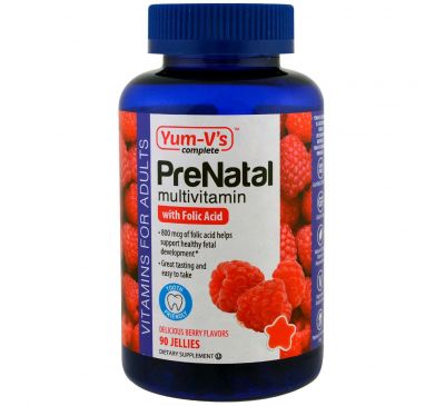 Yum-V's, Витамины для беременных с фолиевой кислотой, ягодный вкус, 90 желейных таблеток