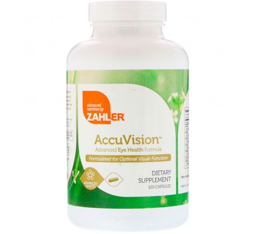 Zahler, AccuVision, улучшенная формула для здоровья глаз, 120 капсул