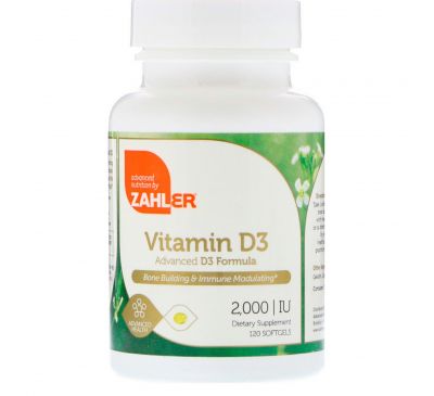 Zahler, Zahler, Vitamin D3, Advanced D3 Formula, 2,000 IU, 120 Softgels