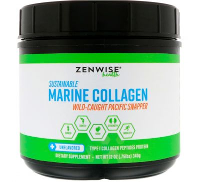 Zenwise Health, Экологичный морской коллаген, без ароматизаторов, 12 унц. (340 г)