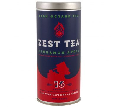Zest Tea LLZ, Чай с высоким содержанием октана, яблоко и корица, 16 пакетиков, 1,41 унция (40 г)