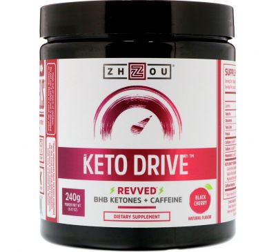 Zhou Nutrition, Keto Drive, Revved, Black Cherry, 240 g (8.47 oz)