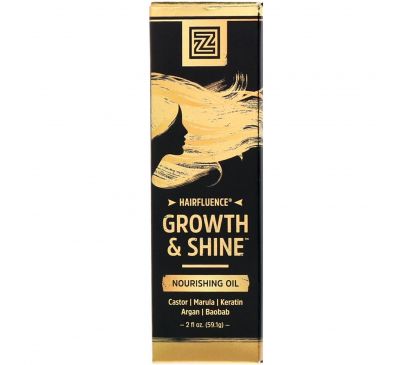 Zhou Nutrition, Питательное масло для роста и блеска волос Hairfluence, 2 жидких унции (59,1 г)