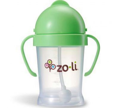 Zoli, Bot, кружка-непроливайка с соломинкой, зеленая, 6 унций