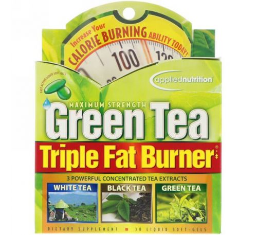 appliednutrition, Сжигатель жира с зеленым чаем, тройного действия, 30 жидких мягких таблеток