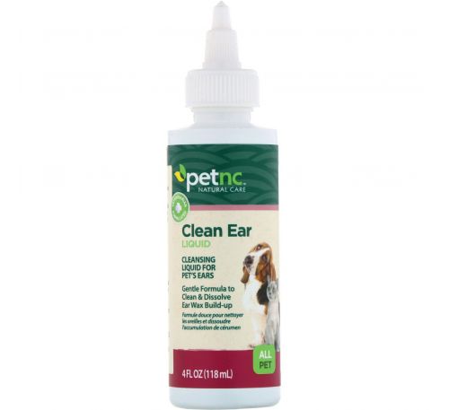 petnc NATURAL CARE, Clean Ear Liquid, All Pet, 4 fl oz (118 ml)
